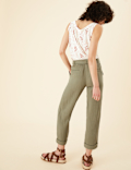Pure Cotton Tapered Ankle Grazer Trousers