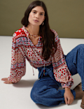Denim Belted Wide Leg Trousers