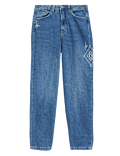 Mom High Waisted Ankle Grazer Jeans