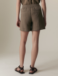 Pure Cotton Textured High Waisted Shorts
