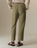 Pure Cotton Textured Tapered Trousers