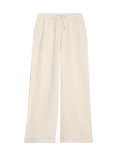 Pure Cotton Textured Wide Leg Trousers
