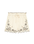 Pure Cotton Embroidered High Waisted Shorts