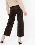 Corduroy Wide Leg Cropped Trousers