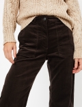 Corduroy Wide Leg Cropped Trousers