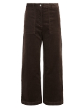 Corduroy Wide Leg Cropped Trousers