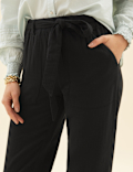 Pure Cotton Tapered Ankle Grazer Trousers