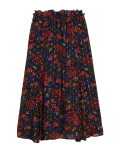 Floral Metallic Maxi A-Line Skirt