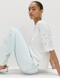 High Waisted Crease Front Barrel Jeans