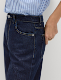 High Waisted Crease Front Barrel Jeans