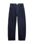High Waisted Crease Front Barrel Jeans