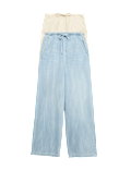 2 Pack Denim Pull On Wide Leg Jeans