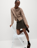 Leather Look Mini A-Line Skirt