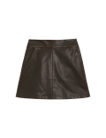 Leather Look Mini A-Line Skirt