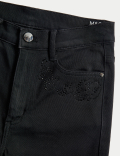High Waisted Embellished Straight Leg Jeans