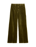 Cord Pintuck Wide Leg Trousers