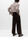 Cord Pintuck Wide Leg Trousers