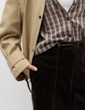 Cord Pintuck Wide Leg Trousers