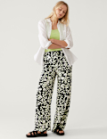 Printed Wide Leg Trousers