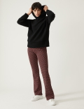 Printed High Waisted Flared Leggings