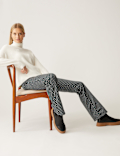 Printed High Waisted Flared Leggings