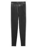 Leather Look Embellished Leggings