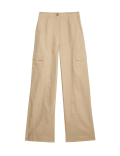 Pure Linen Cargo Trousers