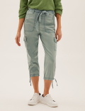 Tencel&trade; Rich Cargo Tapered Cropped Trousers