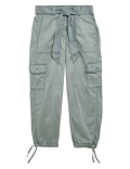 Tencel&trade; Rich Cargo Tapered Cropped Trousers