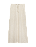 Linen Rich Maxi A-Line Skirt