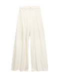 High Waisted Pleated Palazzo Jeans