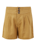 Pleated Front Pure Linen Shorts