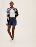 Denim Mom High Waisted Shorts