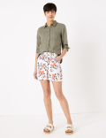 Linen Floral Shorts