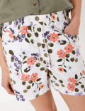 Linen Floral Shorts