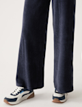 Jersey Cord Wide Leg Ankle Grazer Trousers
