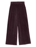 Jersey Cord Wide Leg Ankle Grazer Trousers