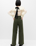 High Waisted Wide Leg Ankle Grazer Jeans