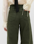 High Waisted Wide Leg Ankle Grazer Jeans
