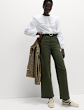 High Waisted Wide Leg Ankle Grazer Jeans