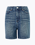 Denim Mom High Waisted Shorts