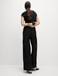 Textured Elasticated Waist Wide Leg Trousers