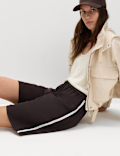 Side Stripe Longline Shorts with Linen