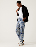 Jersey Printed Tapered Trousers