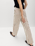 Pure Cotton Poplin Pull On Straight Leg Trousers