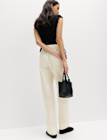 Pure Cotton Poplin Pull On Straight Leg Trousers