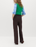 Pure Cotton Poplin Pull On Straight Leg Trousers