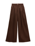 Pure Cotton Poplin Pull On Super Wide Leg Trousers