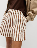 Pure Cotton Poplin High Waisted Shorts