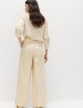 Cotton Rich Wrap Tie Wide Leg Trousers